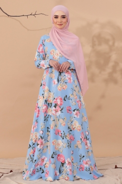 JUBAH PRINTED 35.38 - BABY BLUE